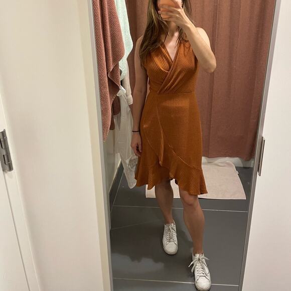 Lucy Paris Burnt Orange Sleeveless Knit Dress Small - Picture 1 of 7